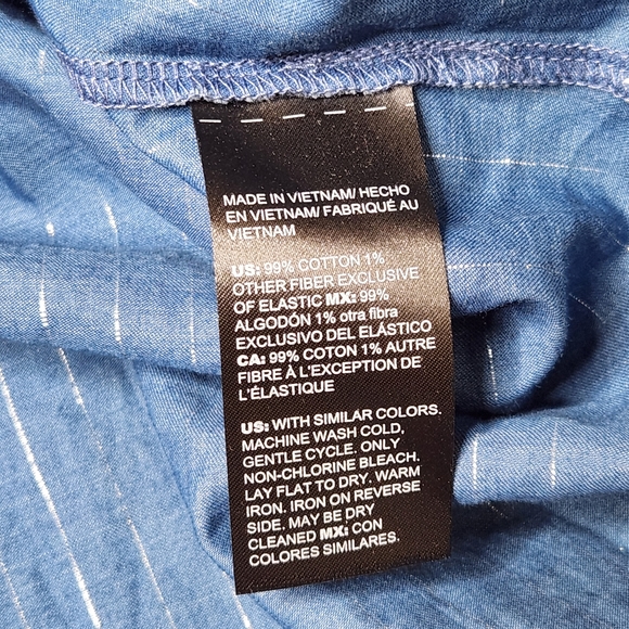 WHBM Lurex Chambray Striped Blouse - Picture 7 of 7